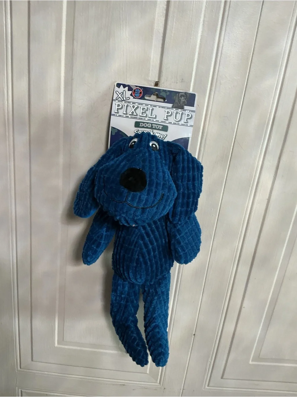 Brand New Bow Wow Pet 16” Dog Toy Pixel XL w/Squeaker, Teal / Blue, New
